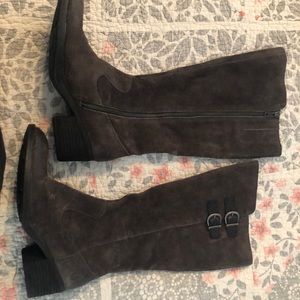 Born Dark Grey Tall Leather Boots Size 9M